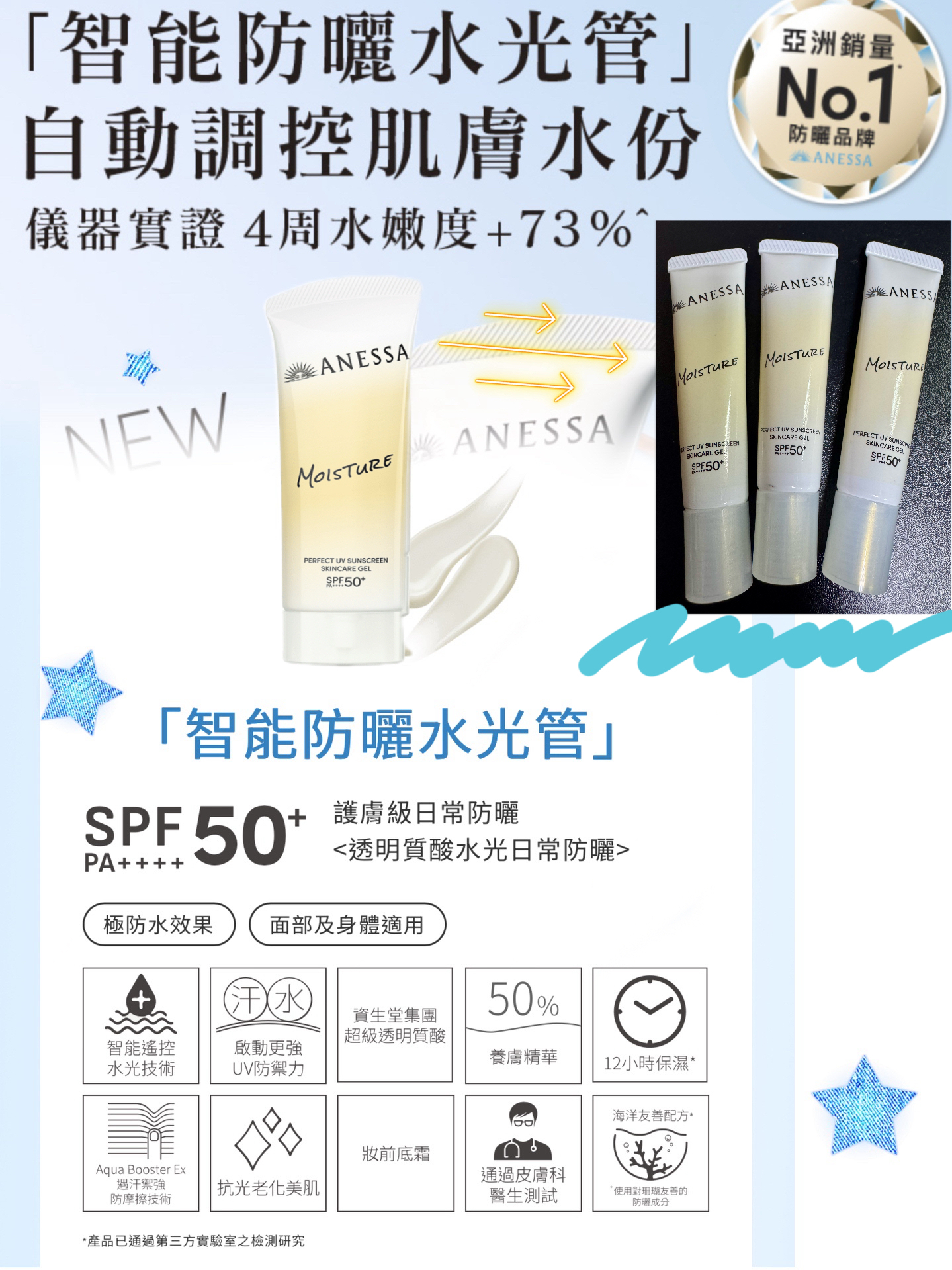 Anessa Moisture 智能防曬水光管SPF50 PA++++ 15g