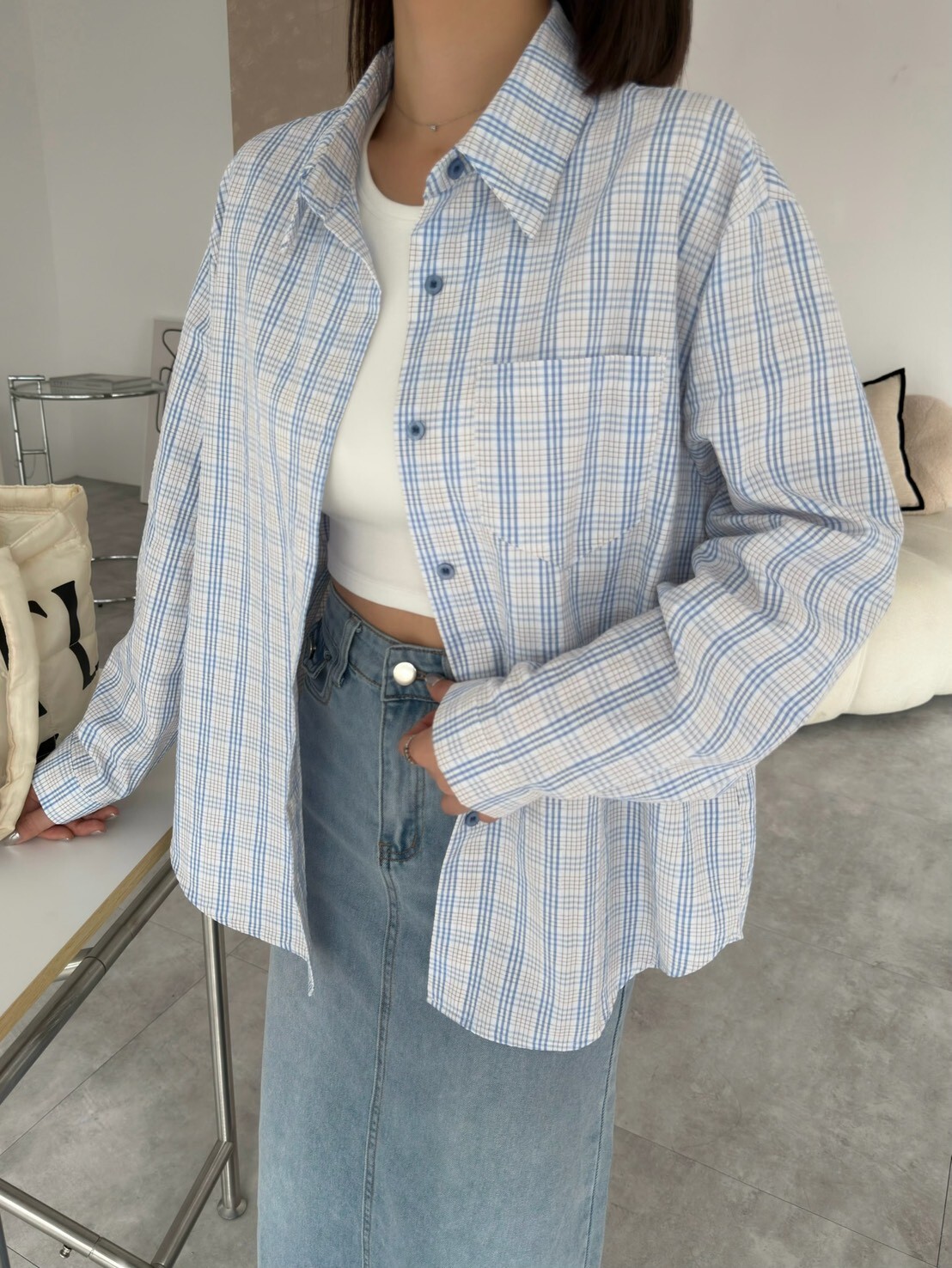 可愛色系格紋襯衫