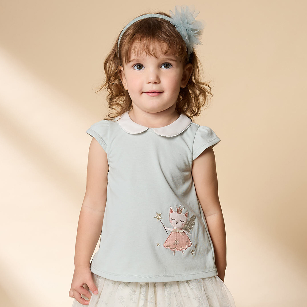 PIPPY 氣質小圓翻領短袖上衣 淺綠