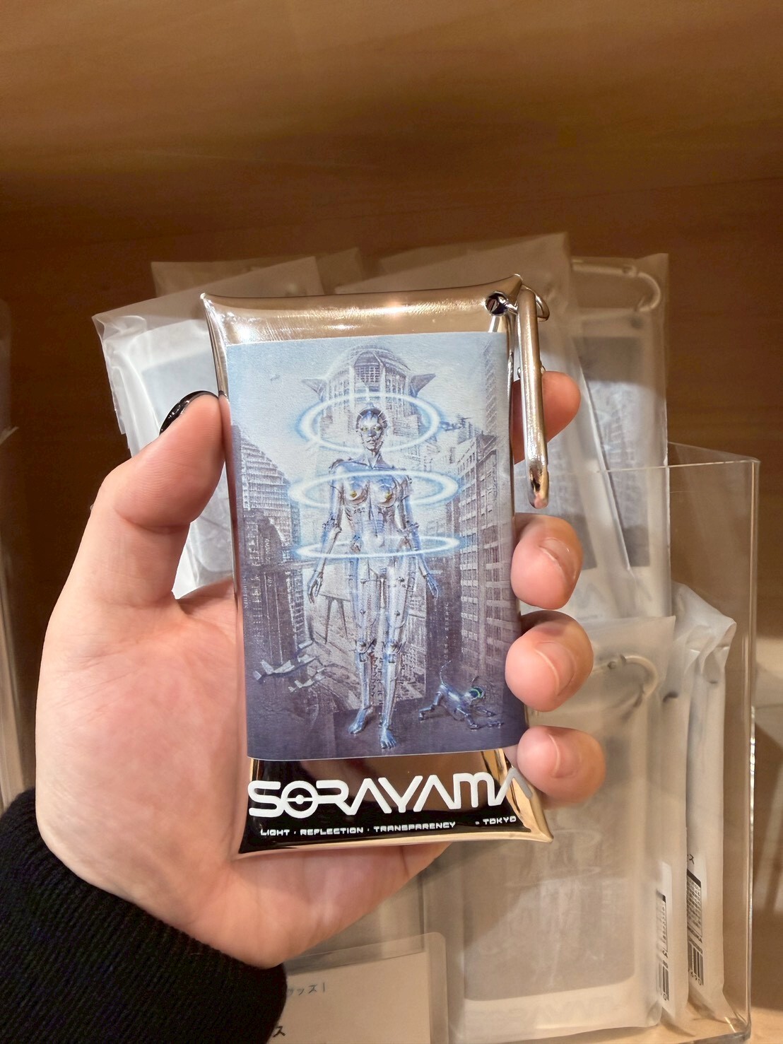 空山基 展場限定 Sexy Robot 機械姬 銀色掛包 小包零錢包