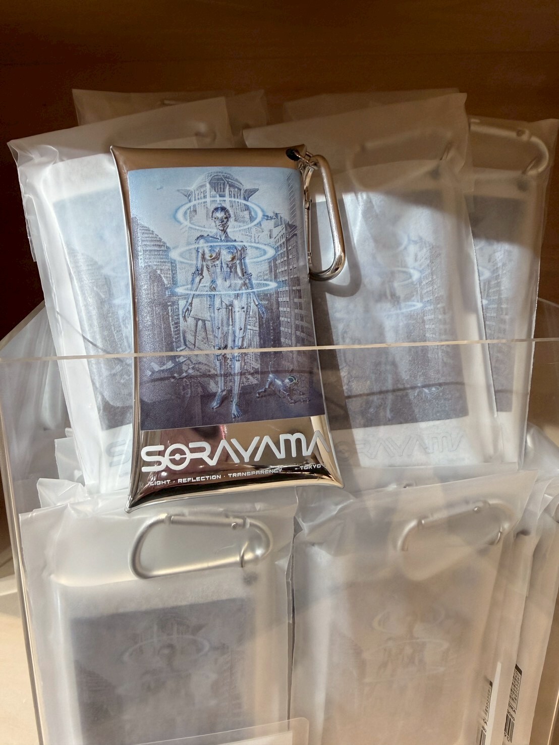 空山基 展場限定 Sexy Robot 機械姬 銀色掛包 小包零錢包