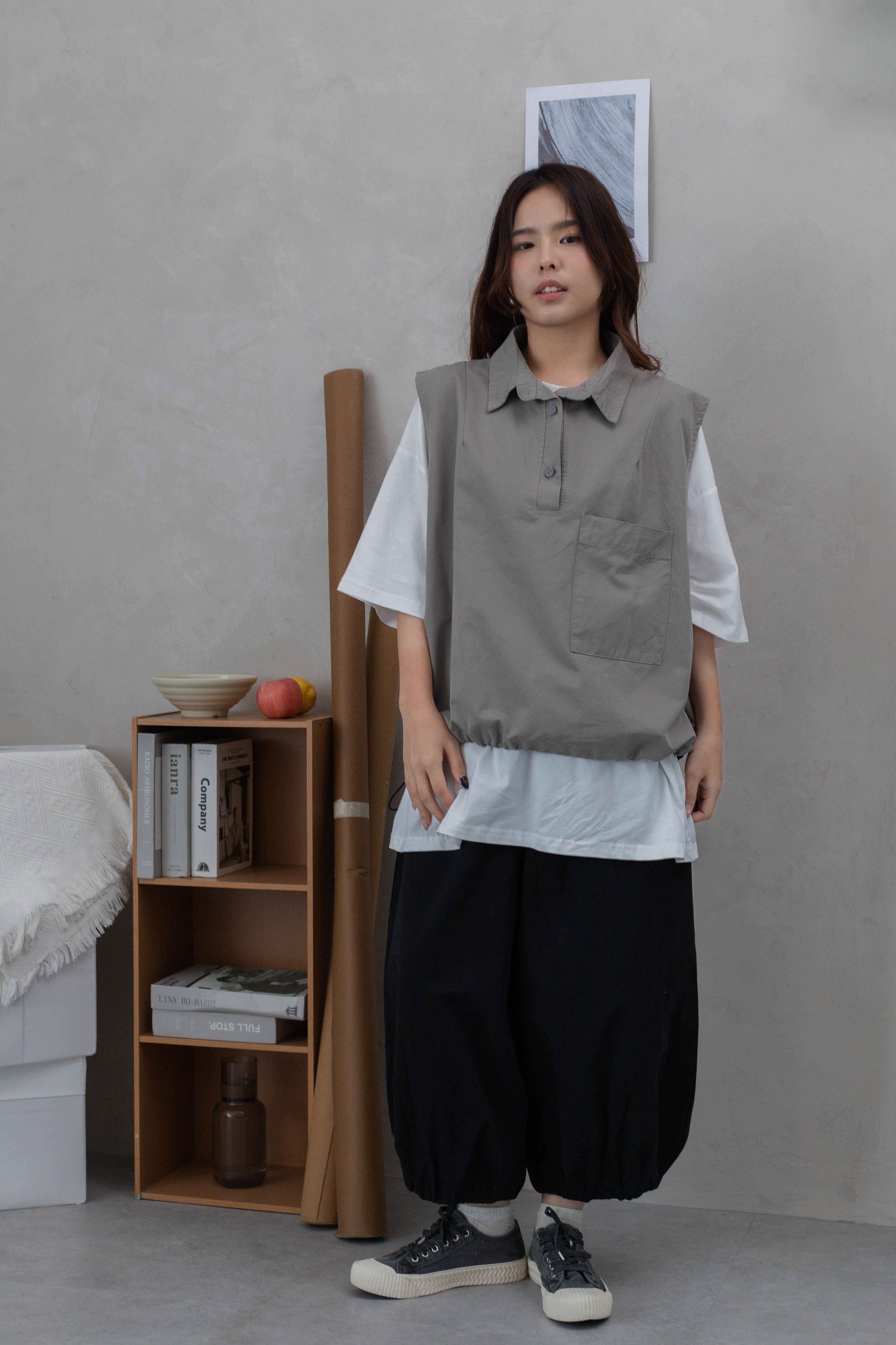 Mingjo Cargo Vest Grey  -2682BVGRY