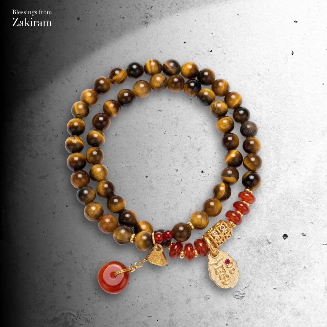 扎基拉姆 虎眼曜金聚財 雙圈手串