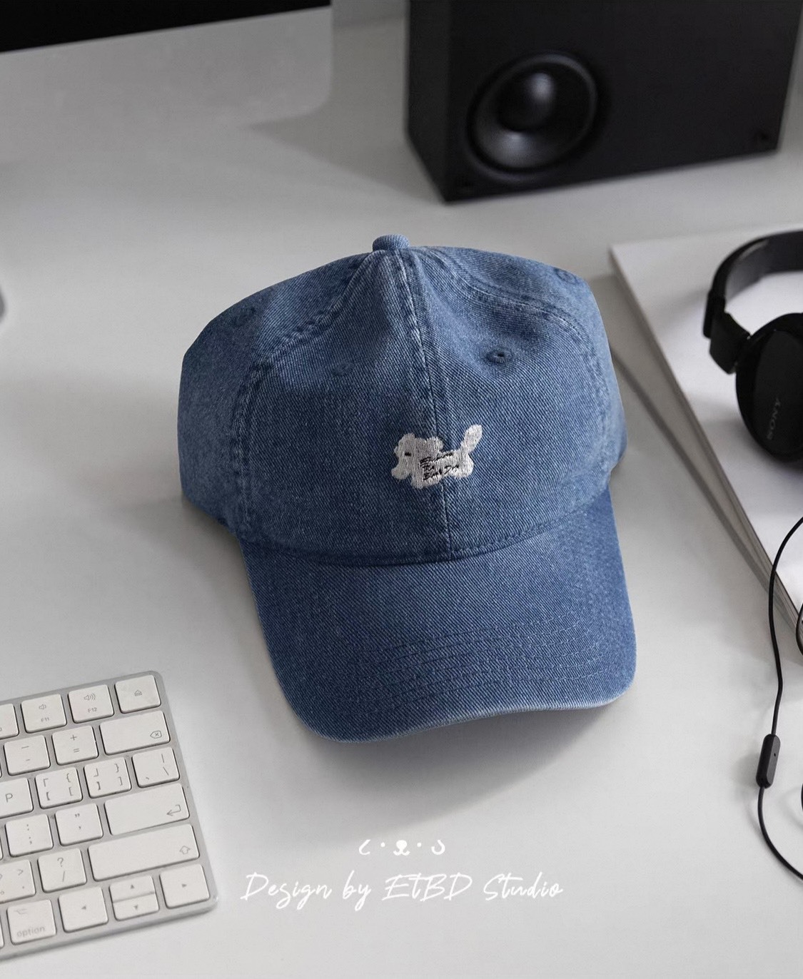 #預購 ETBD 原創 狗狗字母刺繡 牛仔棒球帽 三色
