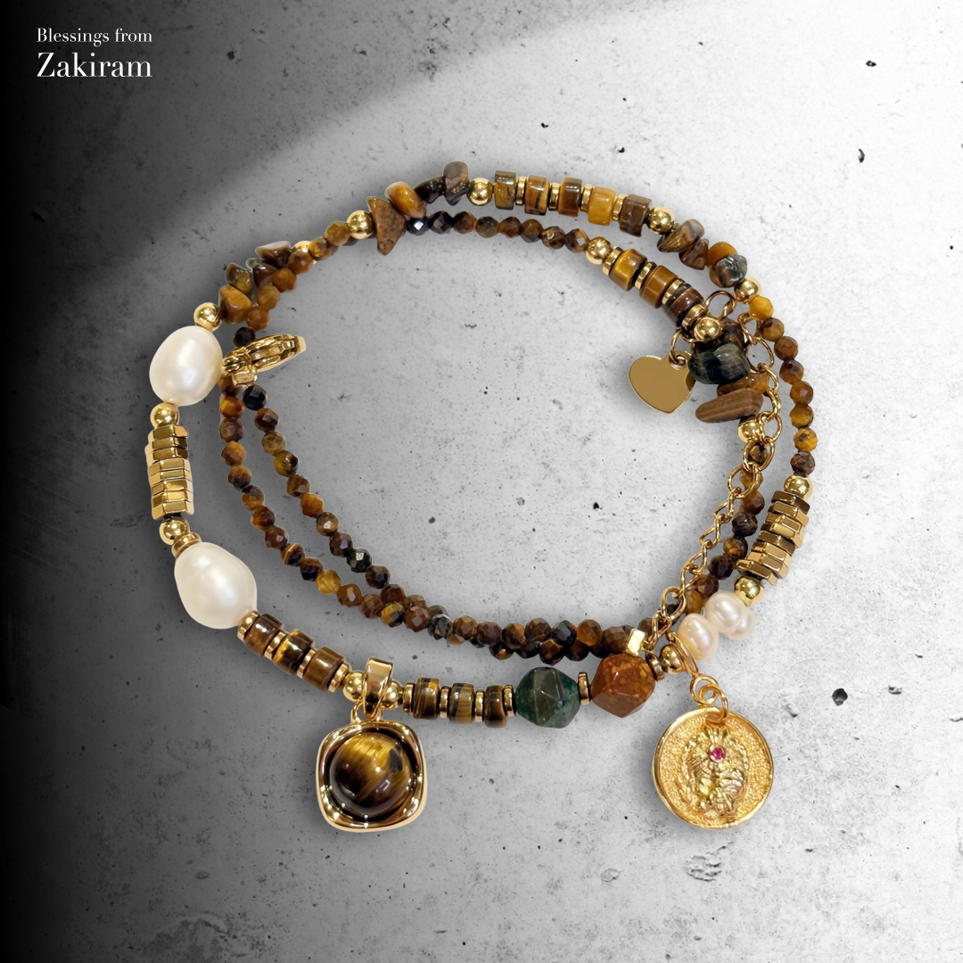 扎基拉姆 曜金虎眼 雙圈手串