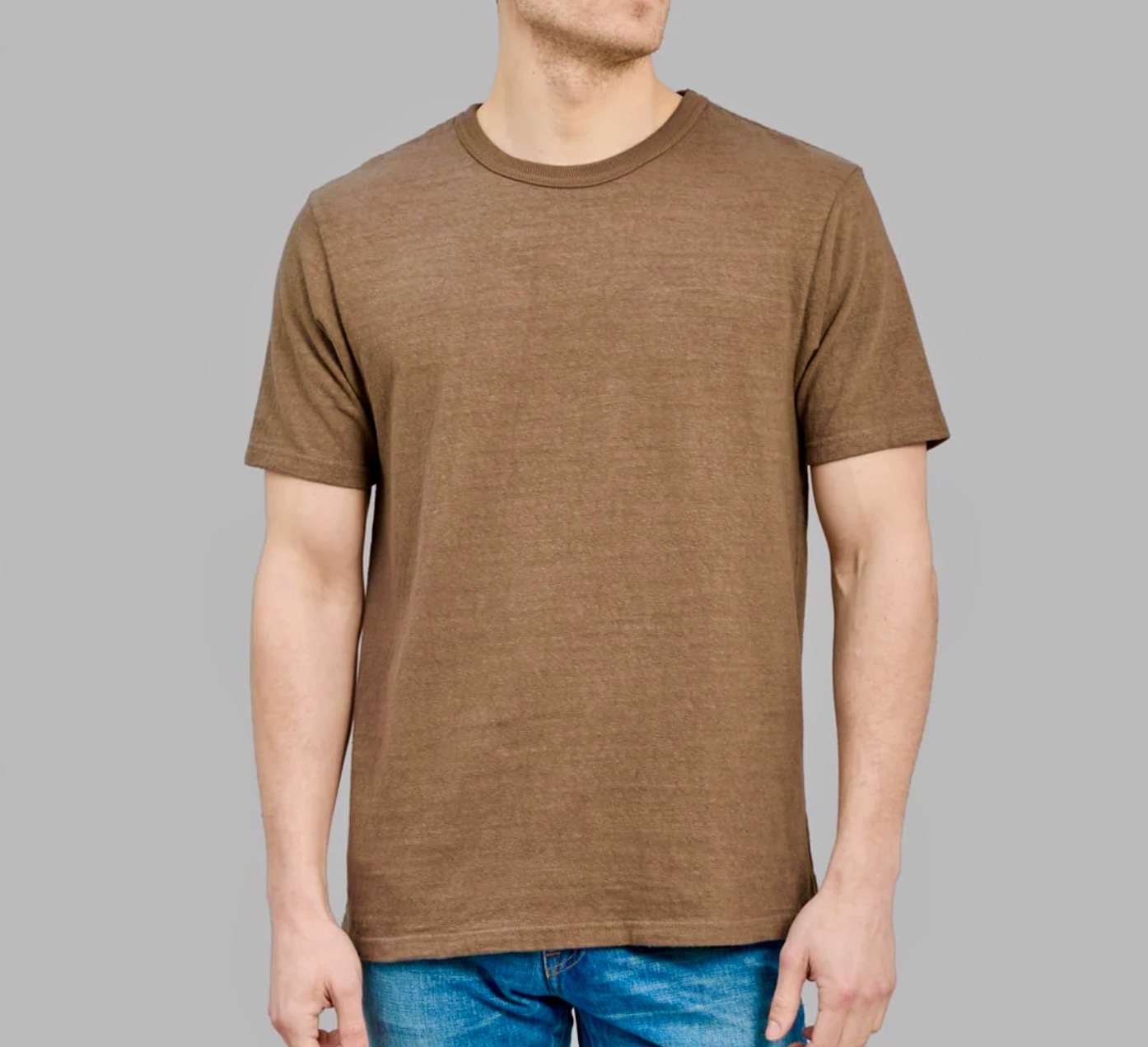 UES No.8 Slub Nep T Shirt - Brown