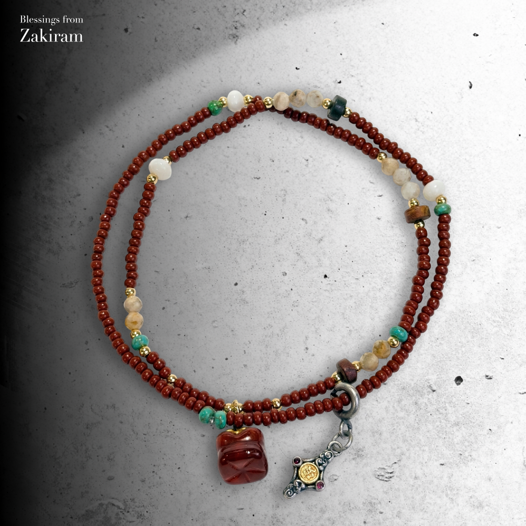扎基拉姆 紅瑪瑙護身聚氣 雙圈手串