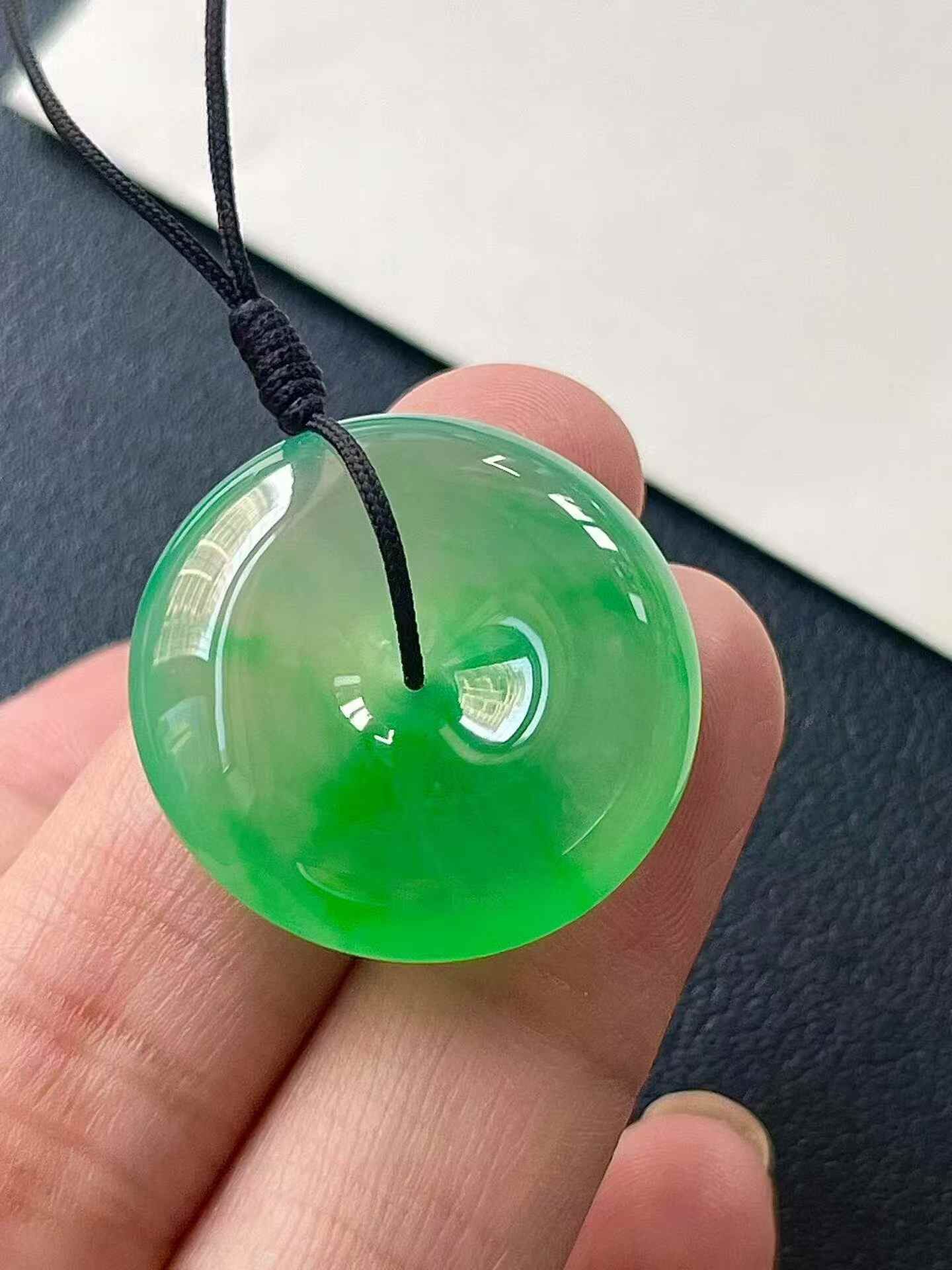 翡翠平安扣 (25.3mm直徑),天然翡翠A玉, 緬甸玉, Jade, Jadeite