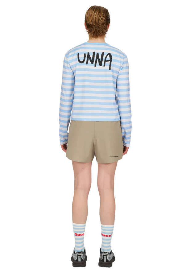 UNNA｜Women's Striped LS W "Baba Blue"