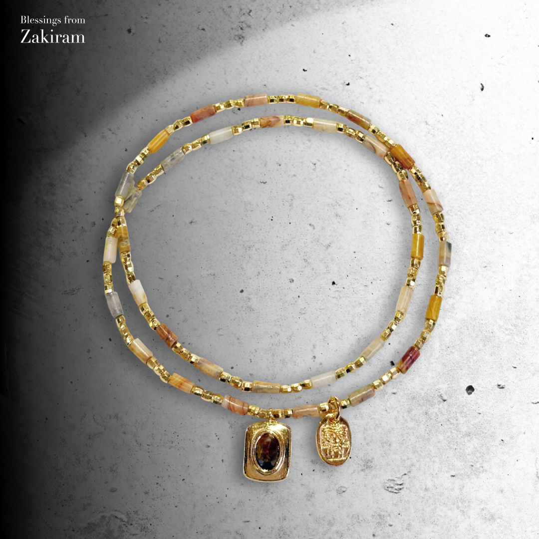 扎基拉姆 鎏金守曜 穩心聚財 雙圈手串