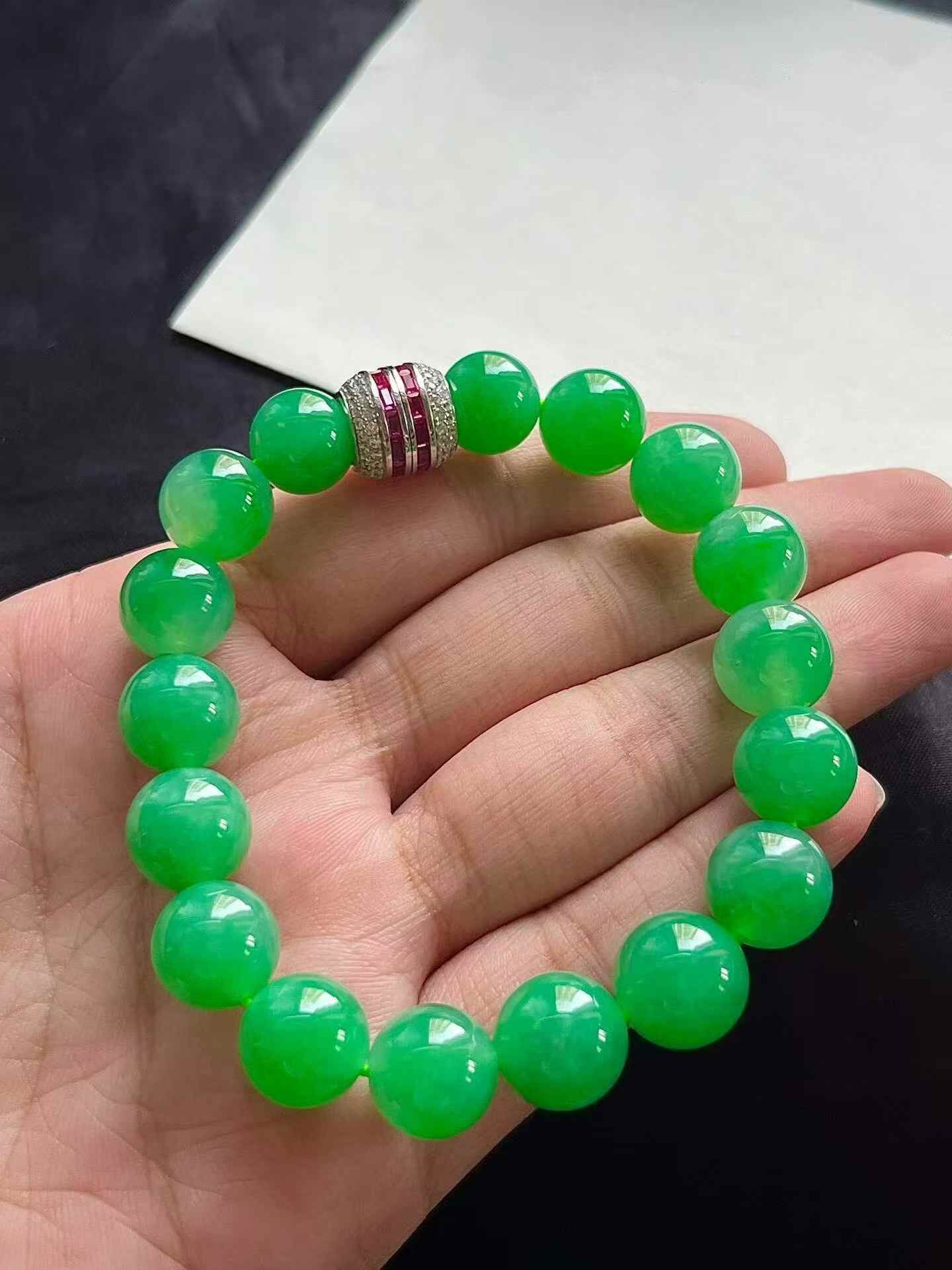 326373 翡翠手串 (11-11.9mm直徑)