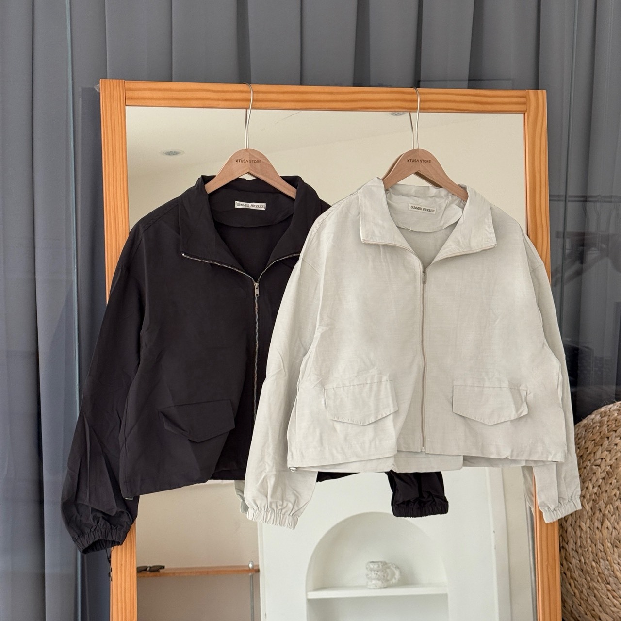 S25716簡約寬版防曬薄外套(R)