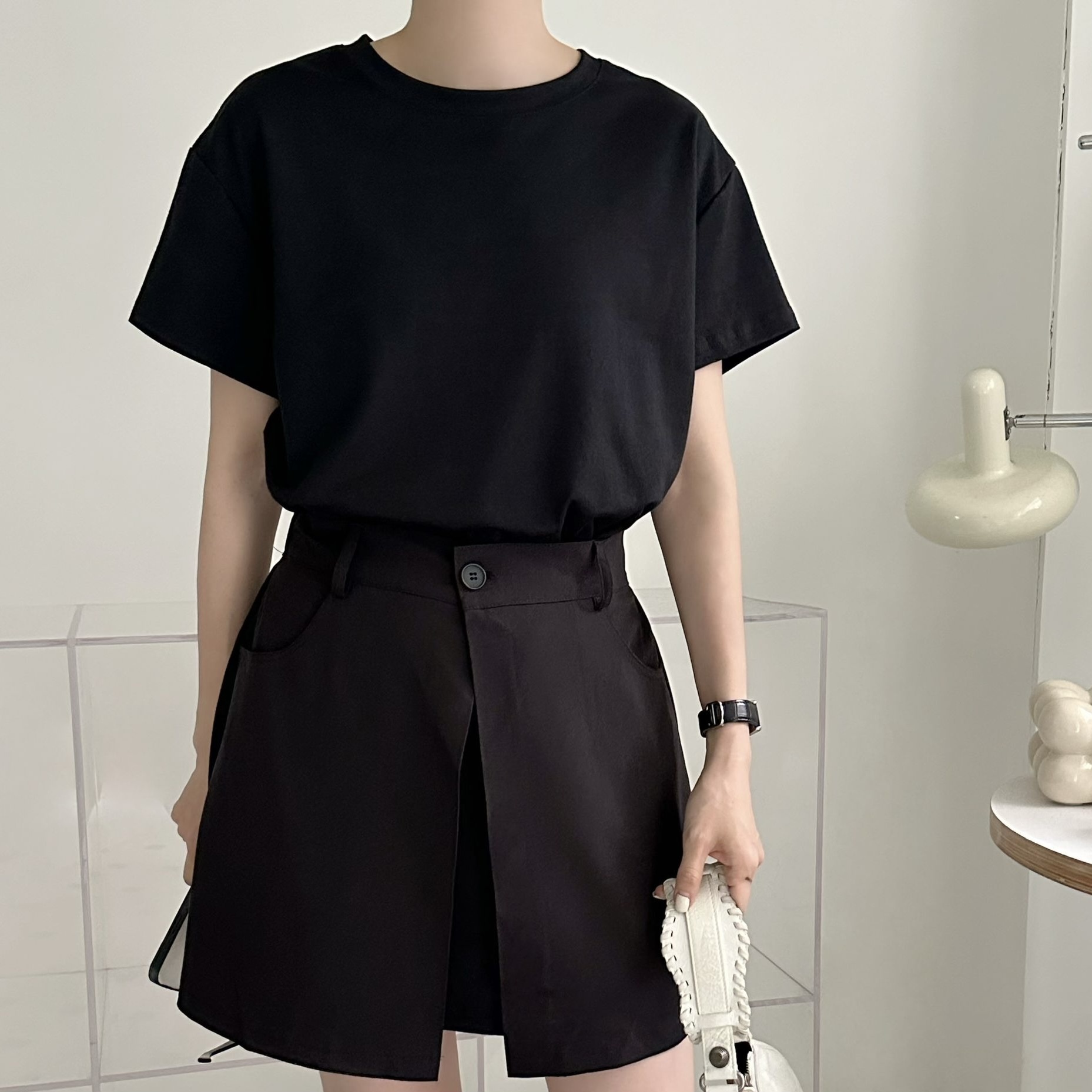 【BONNIE】💚後橡筋腰假兩件OPS (E75)