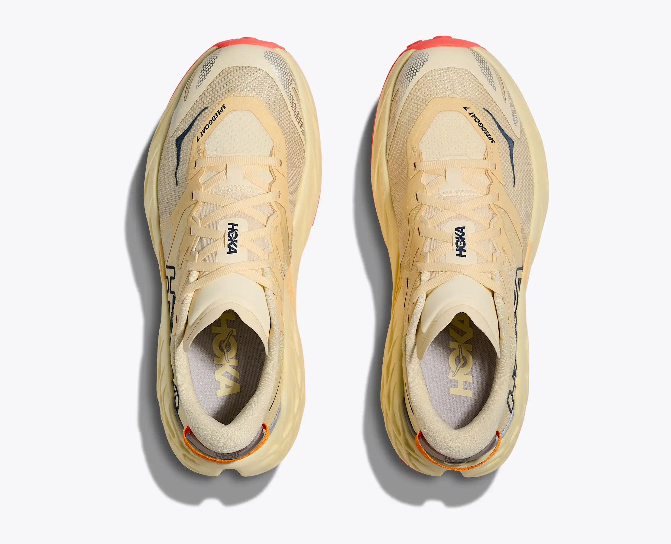 HOKA ONE ONE 女款 SPEEDGOAT 7 Wide 寬楦 越野鞋 復古黃/焰橘紅