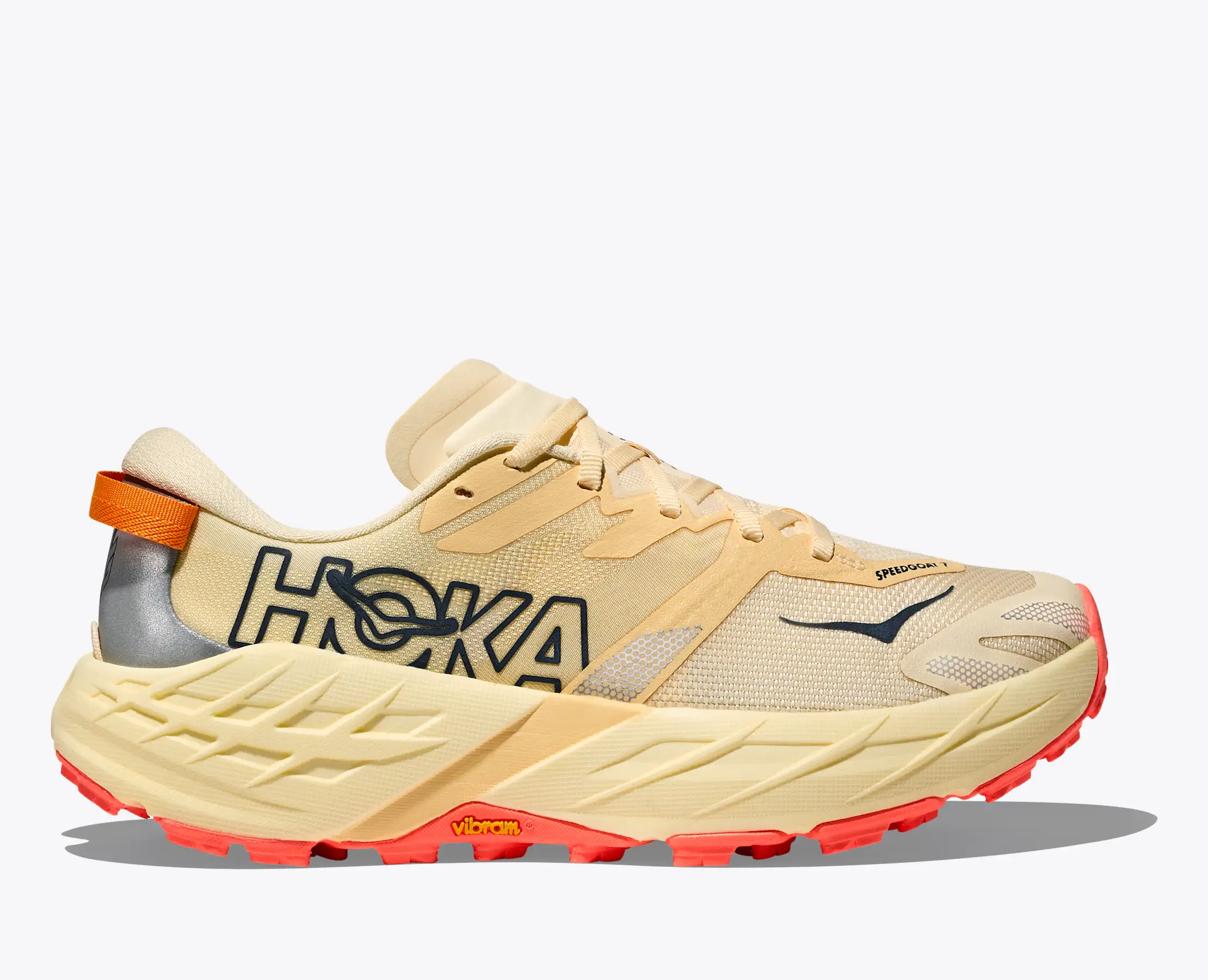 HOKA ONE ONE 女款 SPEEDGOAT 7 Wide 寬楦 越野鞋 復古黃/焰橘紅