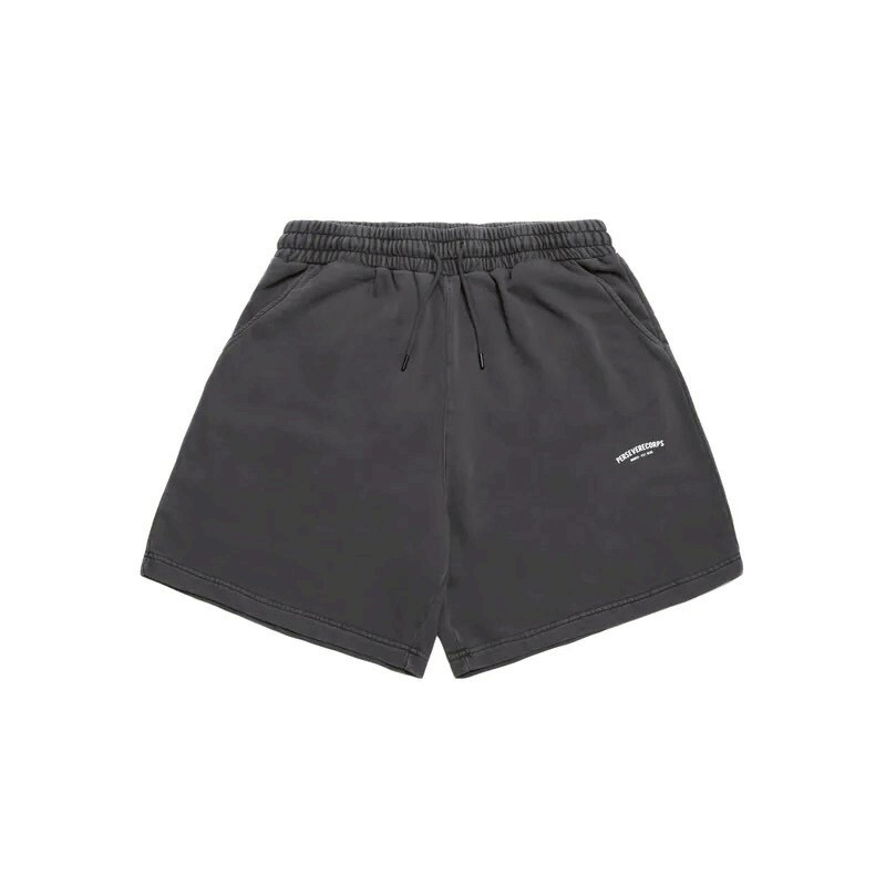 PERSEVERE WASHED FRENCH TERRY SHORTS - BLACK / GREY FULL SIZE
