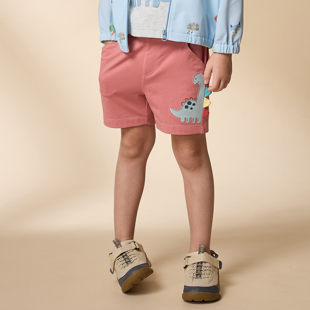 PIPPY 休閒風小恐龍繡花短褲 桔