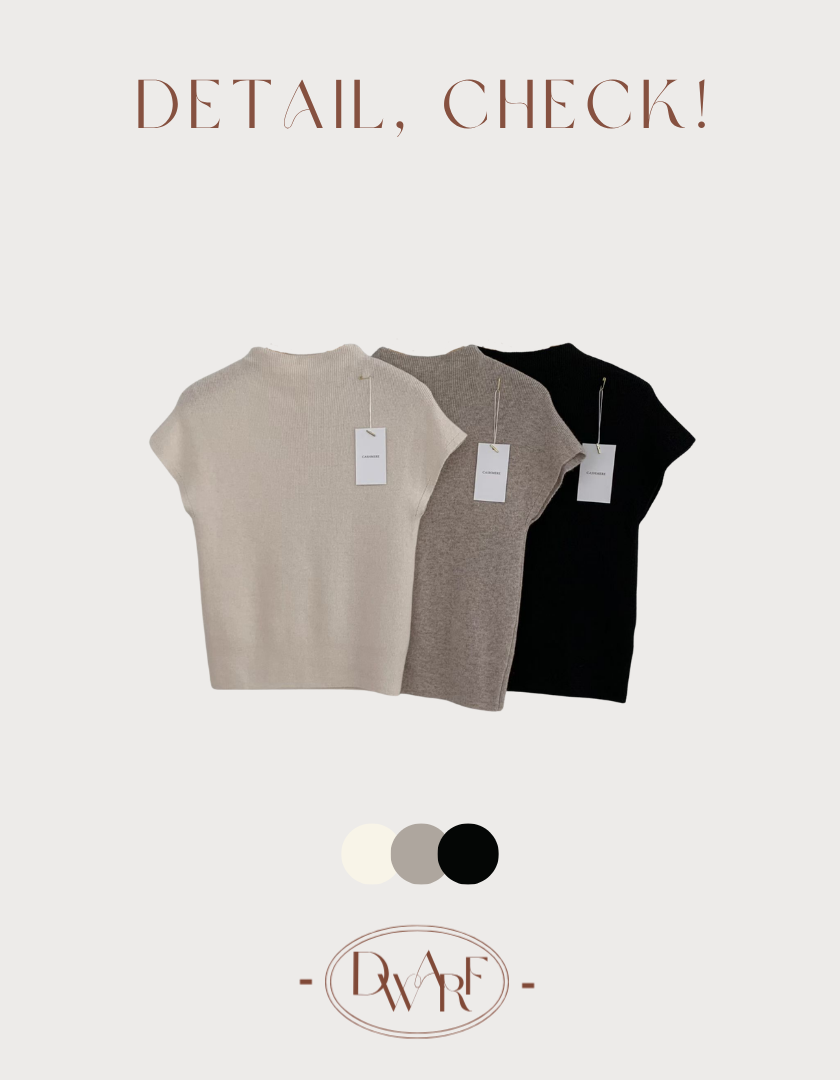 COME BACK! 《KR》含cashmere! 法式微高領短袖上衣