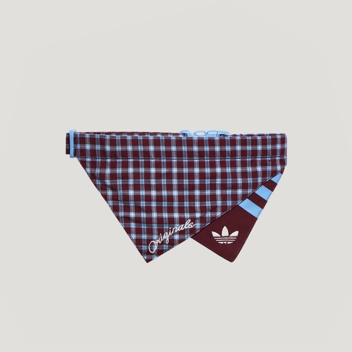 ADIDAS ORIGINALS 紅藍 酒紅 格紋 領巾 三角巾 狗狗 貓貓 寵物衣服 / 預購