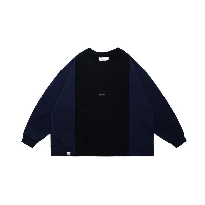 PERSEVERE TWO-TONE SPLICED SWEATSHIRT BLACK / GREEN SIZE L