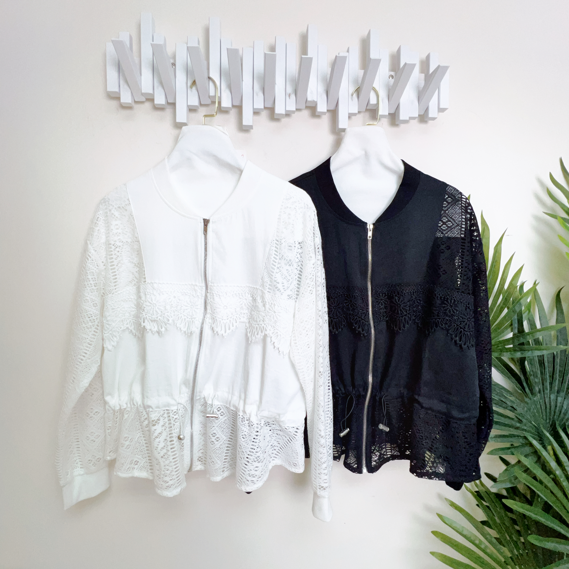 通花LACE拼雪紡外套(胸42 腰42 長22吋)27146 #1004clo