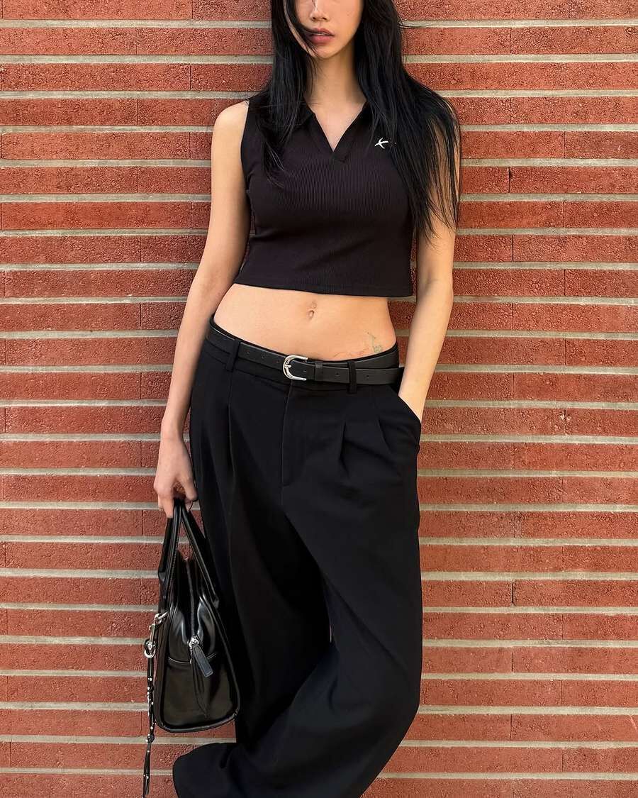 【入LIVECODE一件減至$238😱🔥！】【韓妹大熱運動日常品牌HDEX🔥】Women's Open Pique Crop Sleeveless (Black/White/Plum)