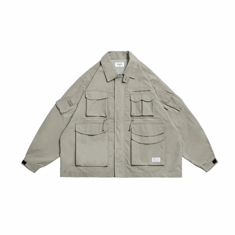 PERSEVERE X AES - ACROSS THIS NEW DIVIDE - STYLE 01 MULTI-POCKET UTILITY JACKET SAND / BLACK FULL SIZE