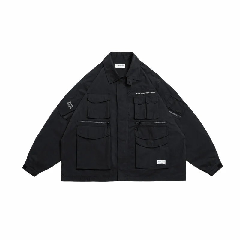 PERSEVERE X AES - ACROSS THIS NEW DIVIDE - STYLE 01 MULTI-POCKET UTILITY JACKET SAND / BLACK FULL SIZE