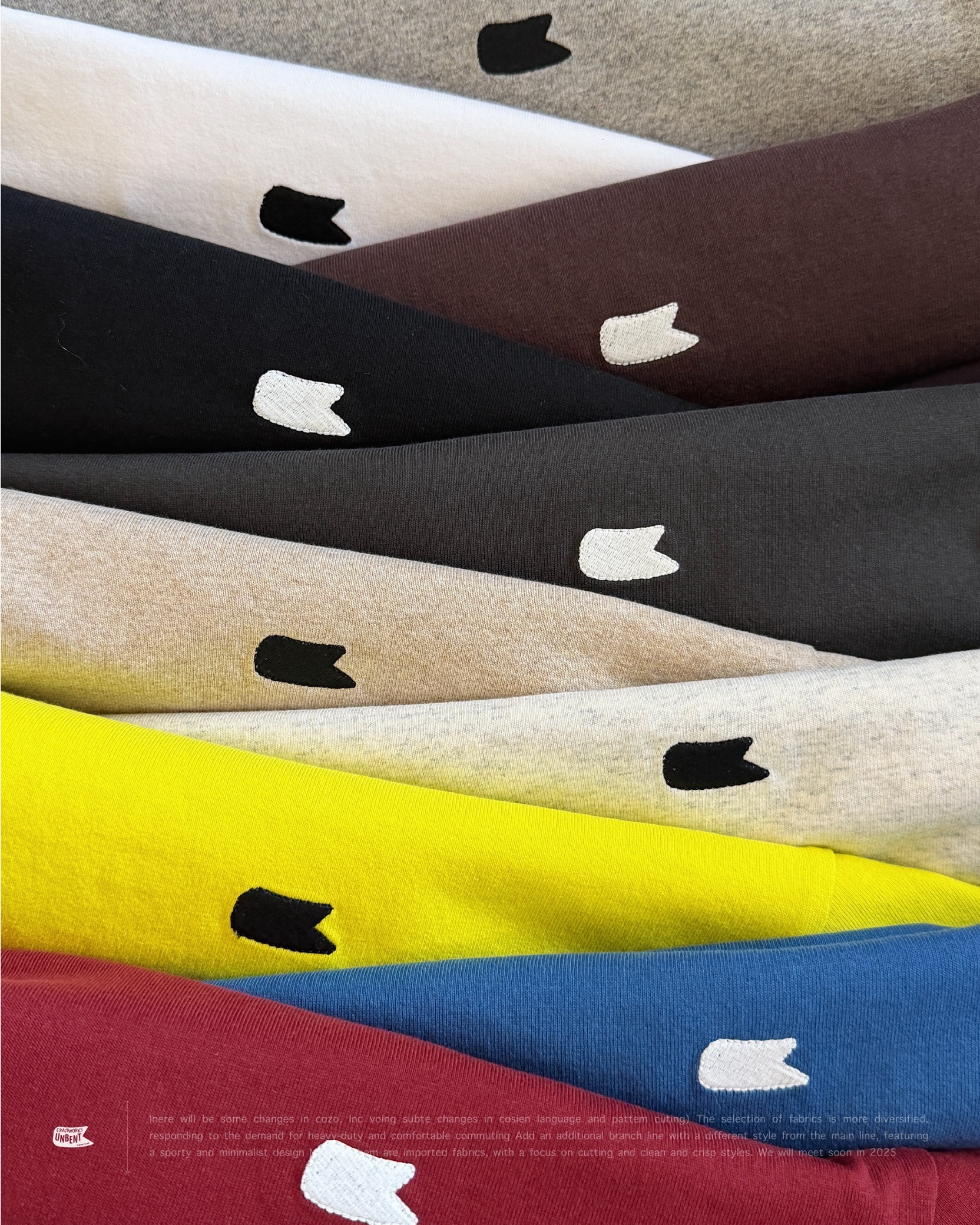 [ 預約販売 ] UNBENT® - 26SS Embroidered Basic Cotton Crew Neck T-Shirt " EB-26SS "