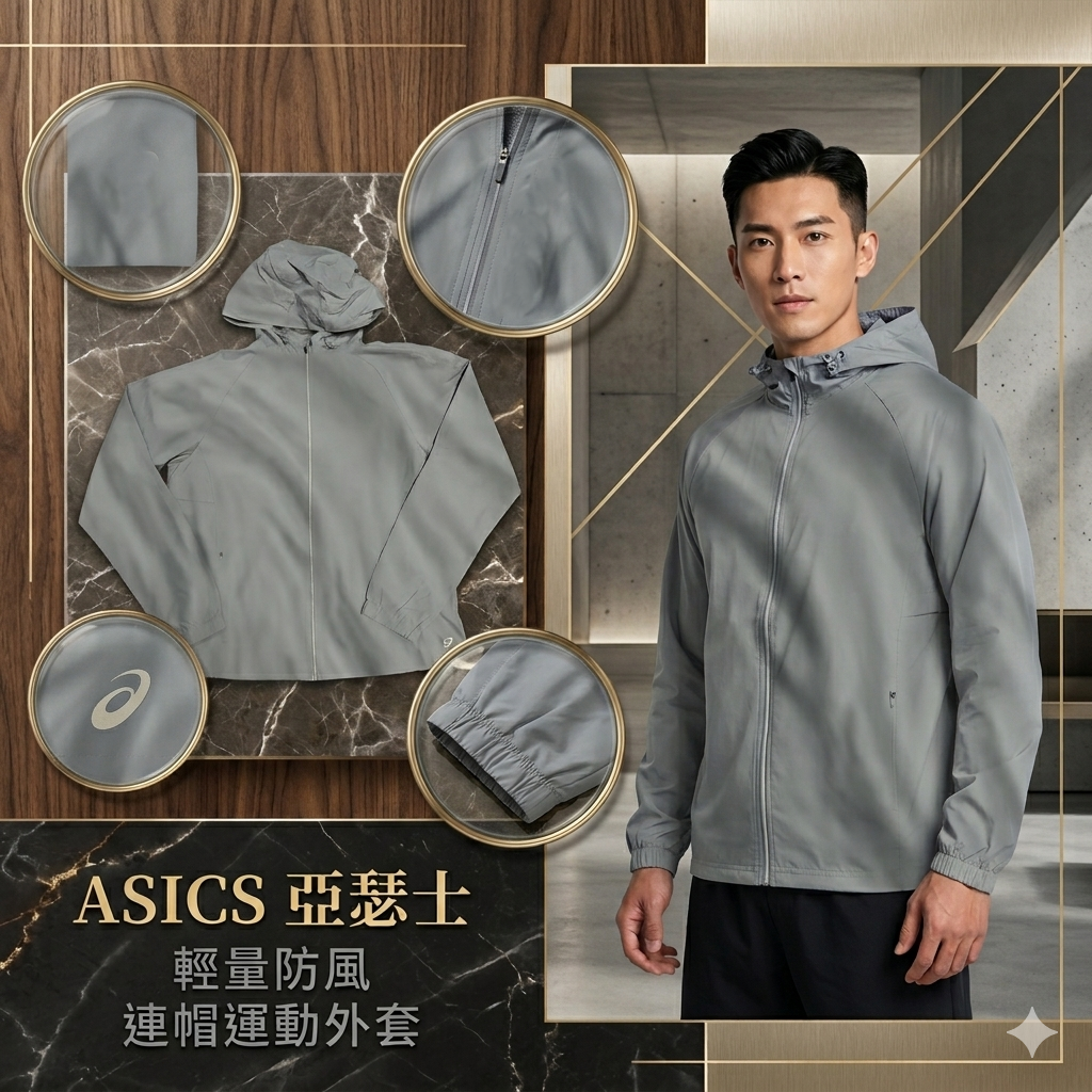 【預購】H0408128  ASICS 亞瑟士 輕量防風連帽運動外套
