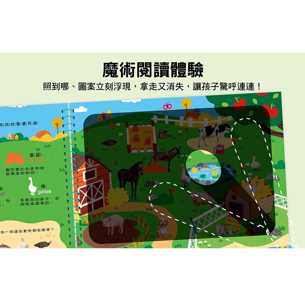 【樂森藥局】幼福文化神奇手電筒遊戲書：吼吼～發現囉，世界動物出來玩
