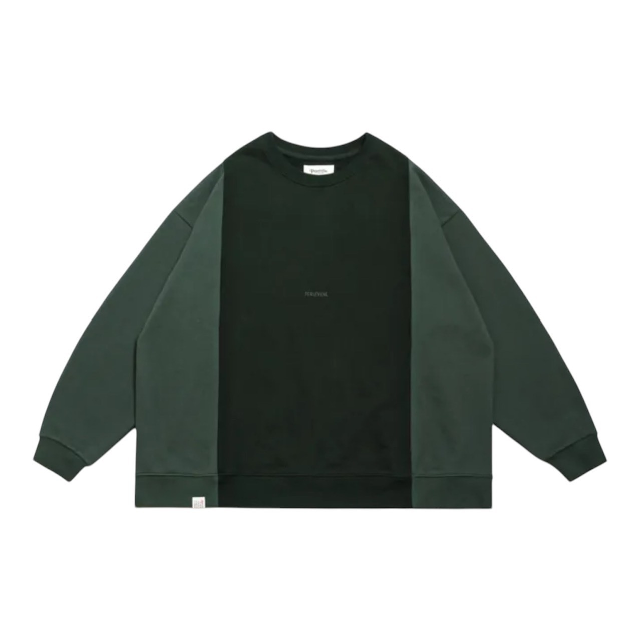 PERSEVERE TWO-TONE SPLICED SWEATSHIRT BLACK / GREEN SIZE L