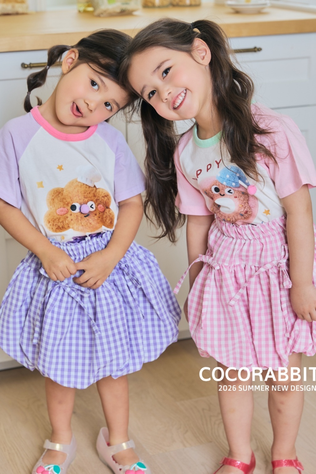 韓國🇰🇷COCORABBIT 甜點玩偶拼袖印花Ｔ恤(S-2XL)