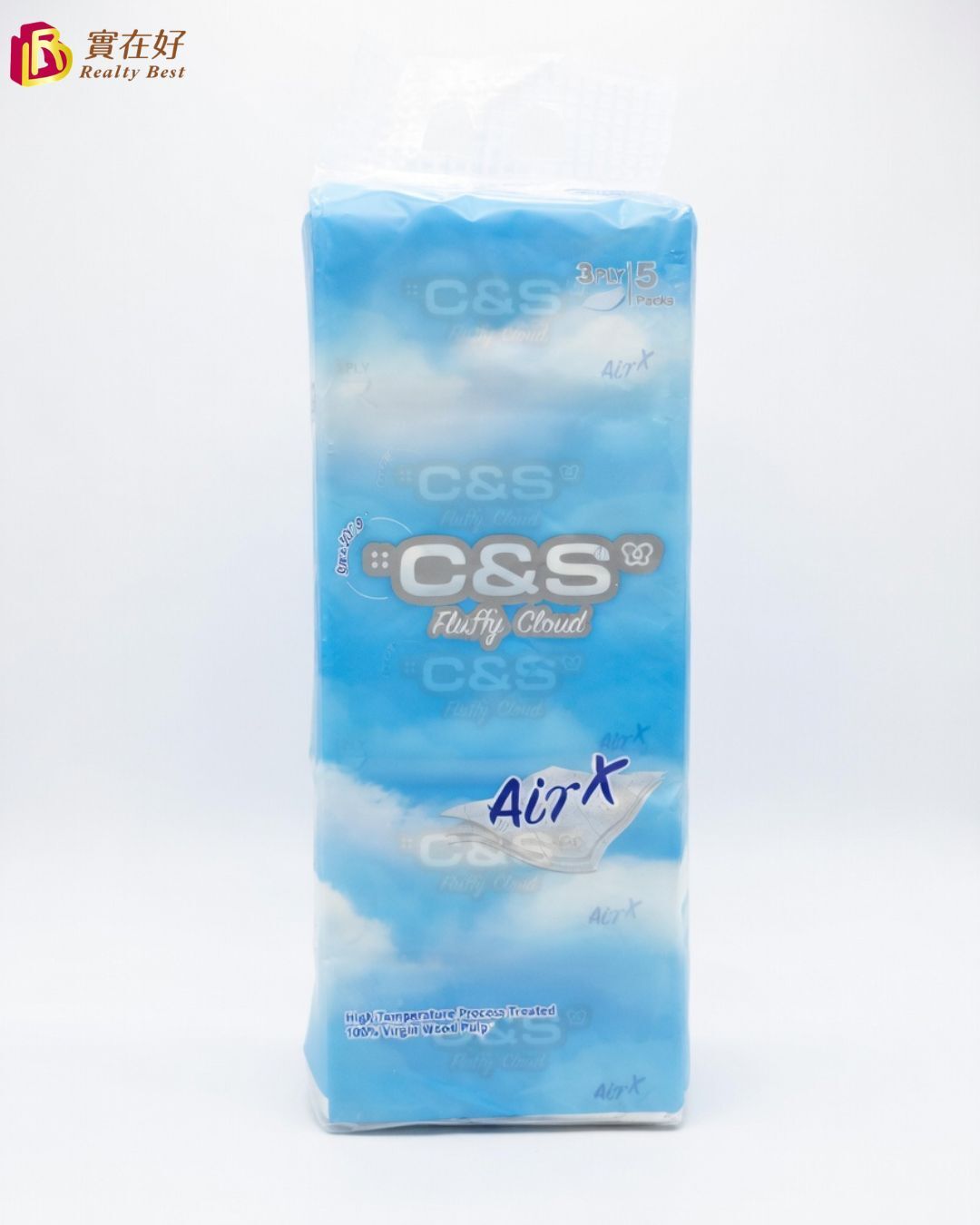 潔柔| 皇牌抽取式Fluffy Cloud AirX ３層面紙(5包裝)