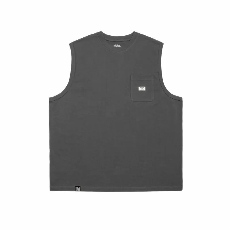 PERSEVERE CLASSIC POCKET SLEEVELESS T-SHIRT GREY / BLACK / WHITE FULL SIZE