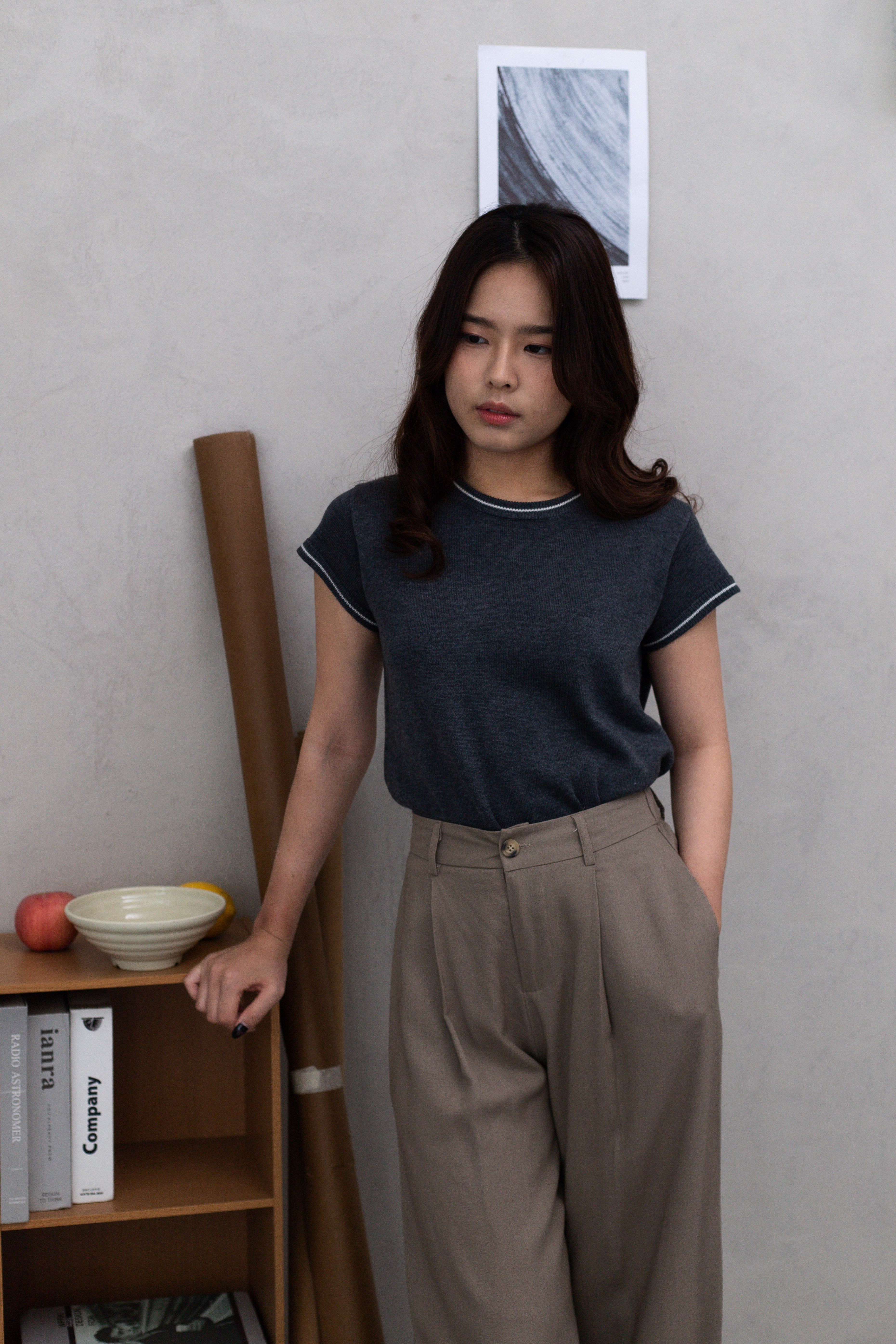 Minnie Knit Top Grey - 2678BSGRY