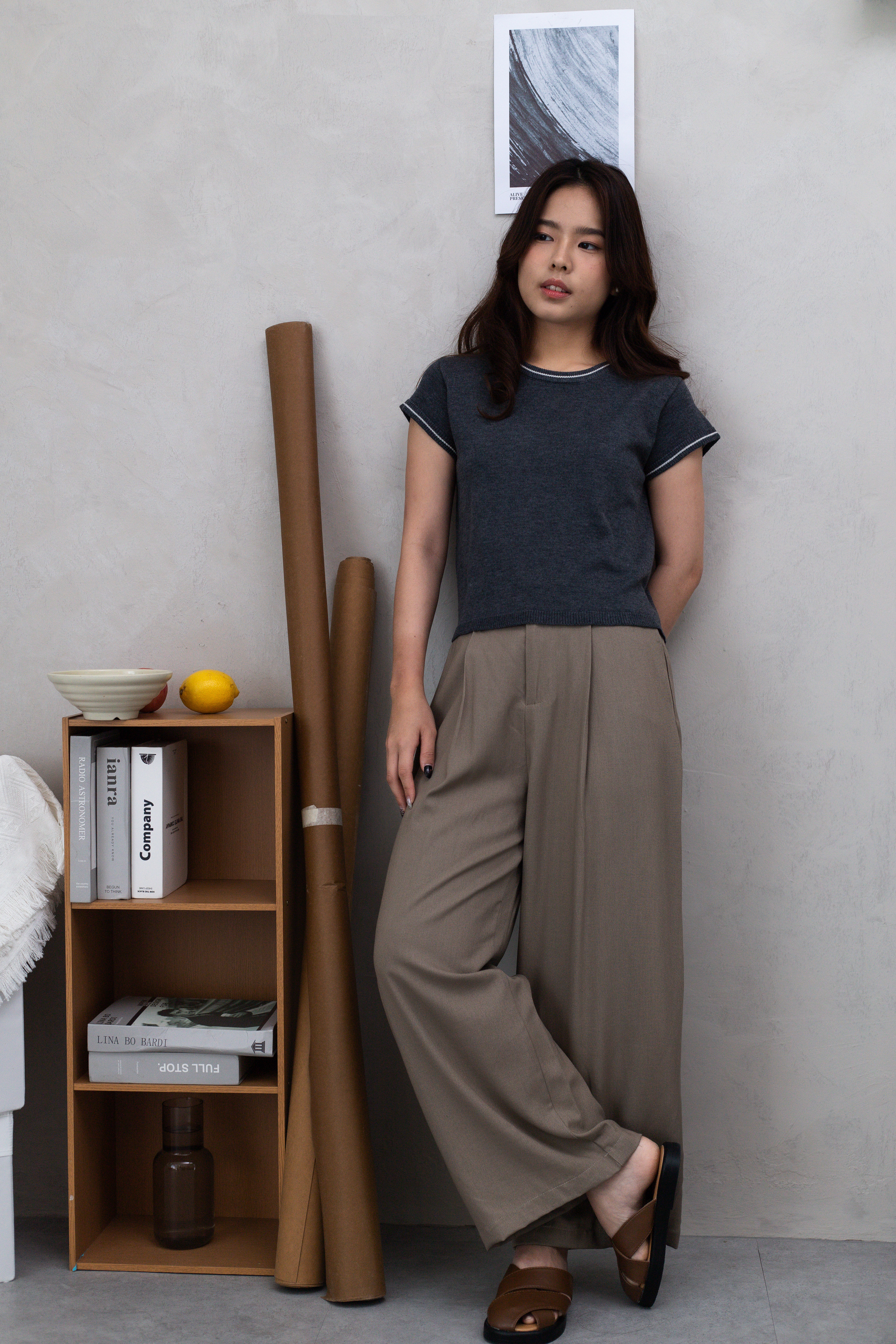 Minnie Knit Top Grey - 2678BSGRY