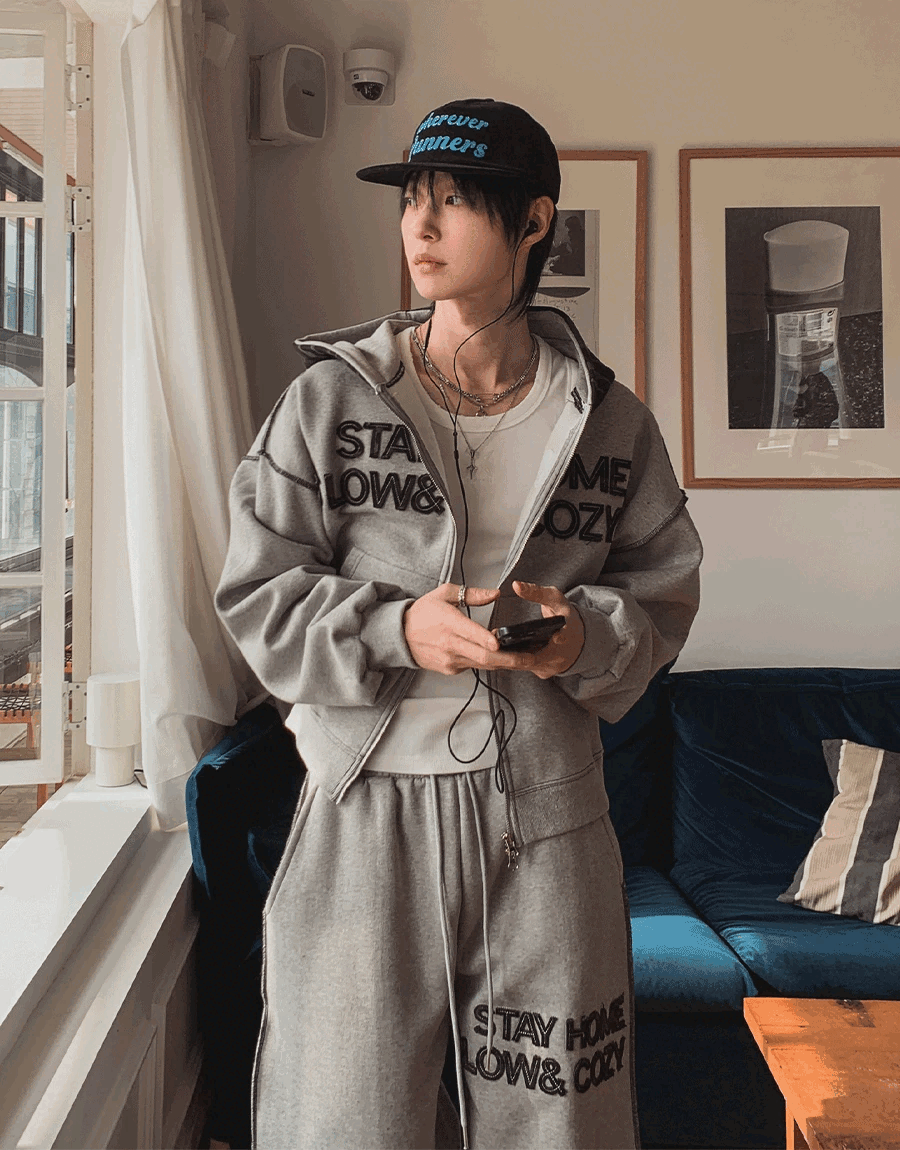 Stay 撞色短款連帽夾克