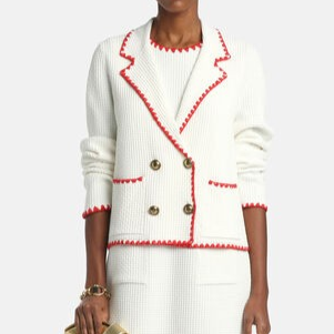1LS1015-150 [LUISA SPAGNOLI] Cosmic Double-Breasted Jacket with Lapels Cream #100347 0202 1670 (C-K11-E)
