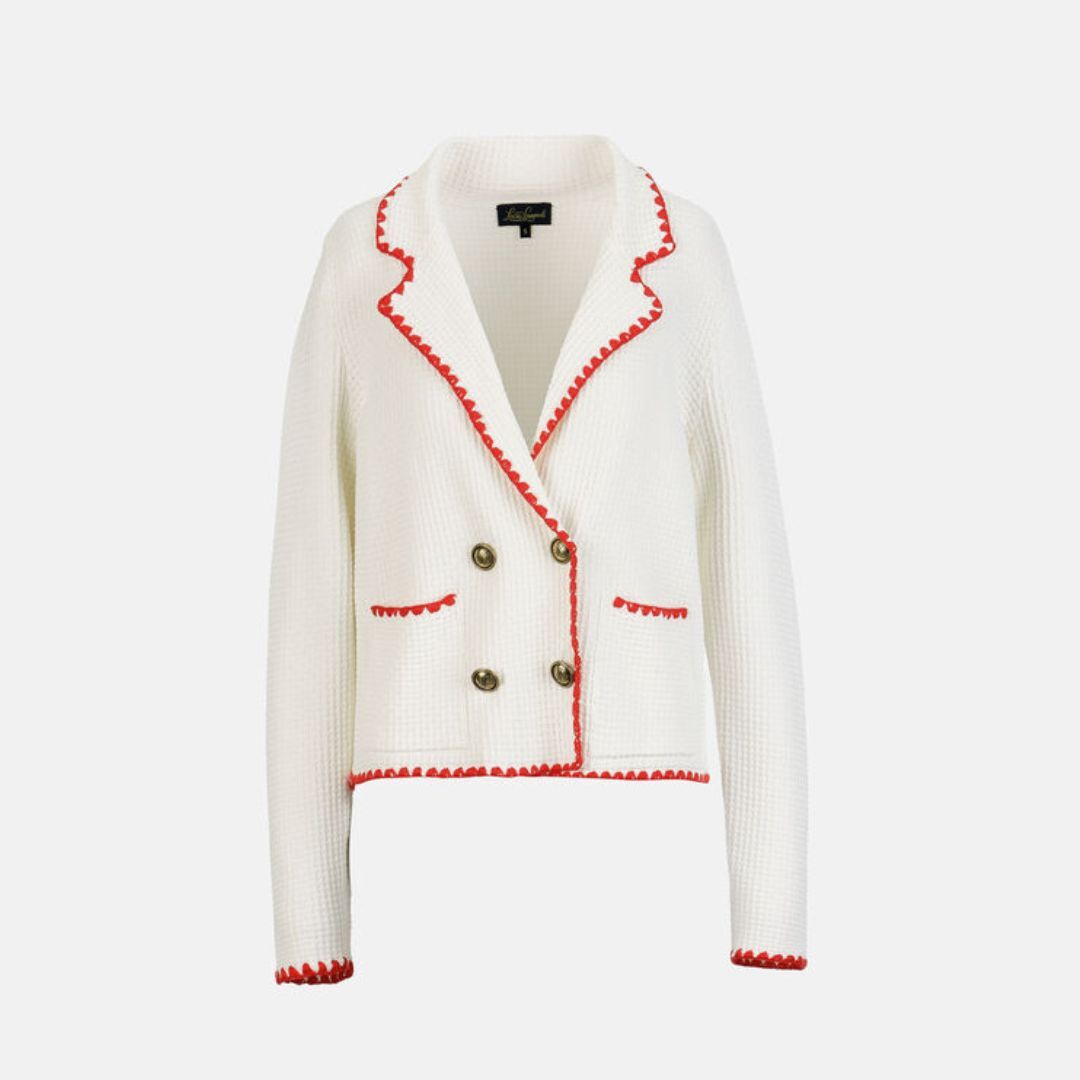 1LS1015-150 [LUISA SPAGNOLI] Cosmic Double-Breasted Jacket with Lapels Cream #100347 0202 1670 (C-K11-E)