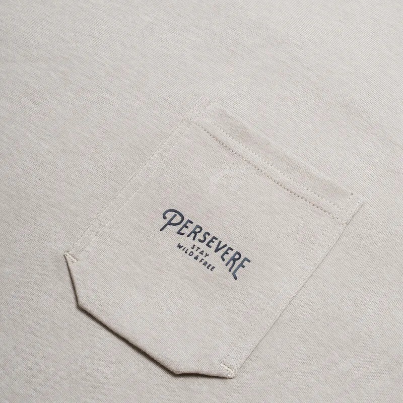 PERSEVERE HEXAGONAL POCKET CLASSIC T-SHIRT- SAND SIZE XL