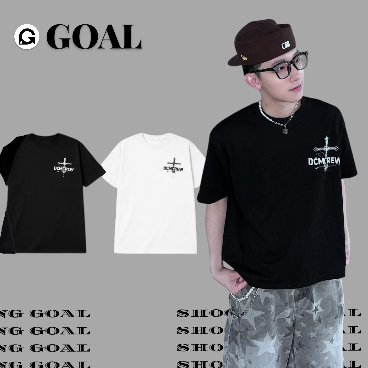 (GOAL) DCM boxy 十字架 索羅納 短T 短寬 037
