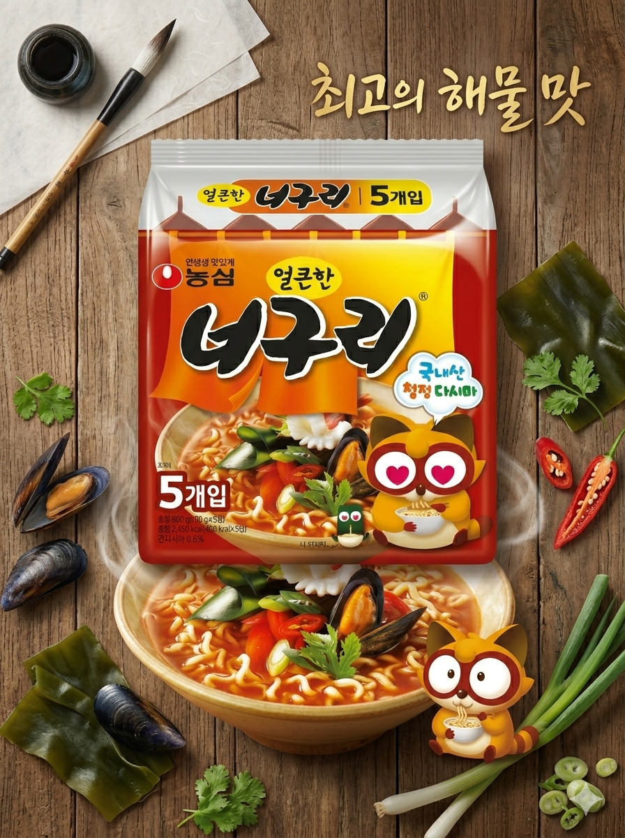 【 4/14收單 】農心 浣熊辣味海鮮烏龍麵（5入/袋）