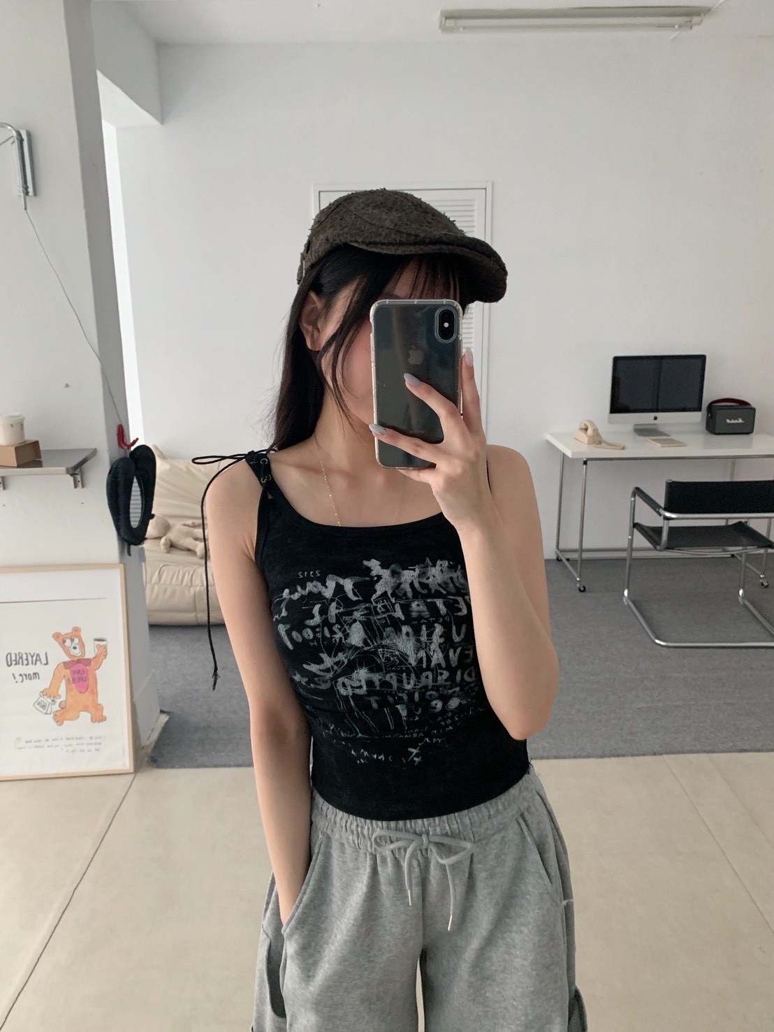 B187復古做舊感抓皺背心