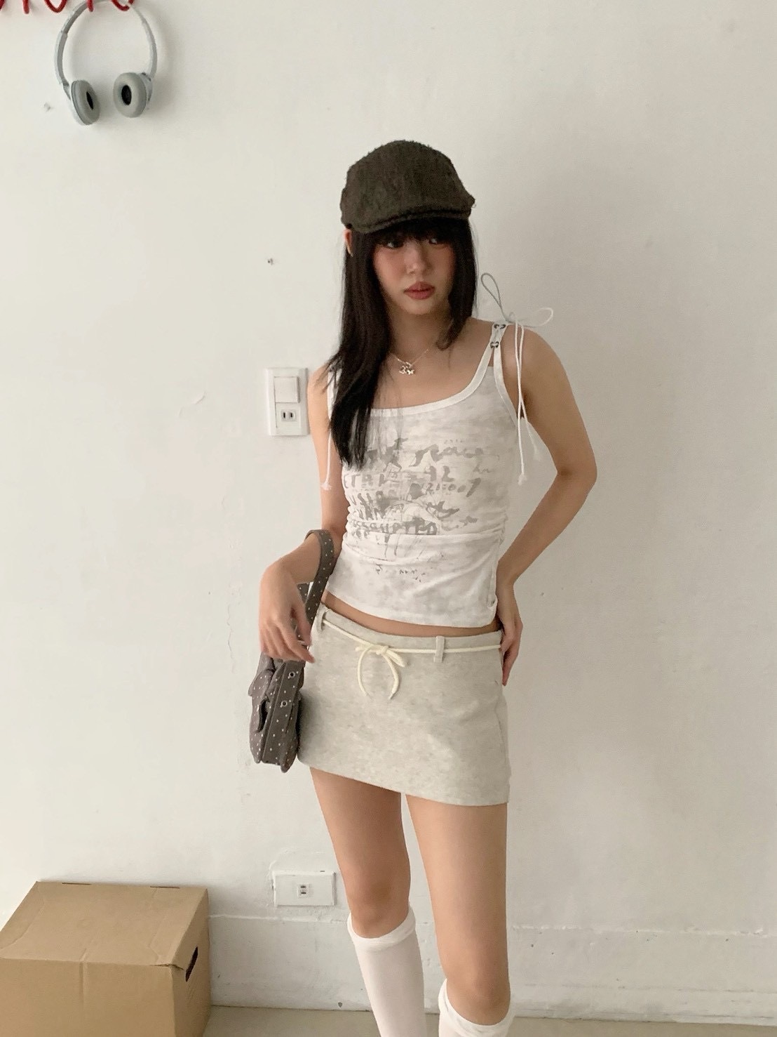 B187復古做舊感抓皺背心