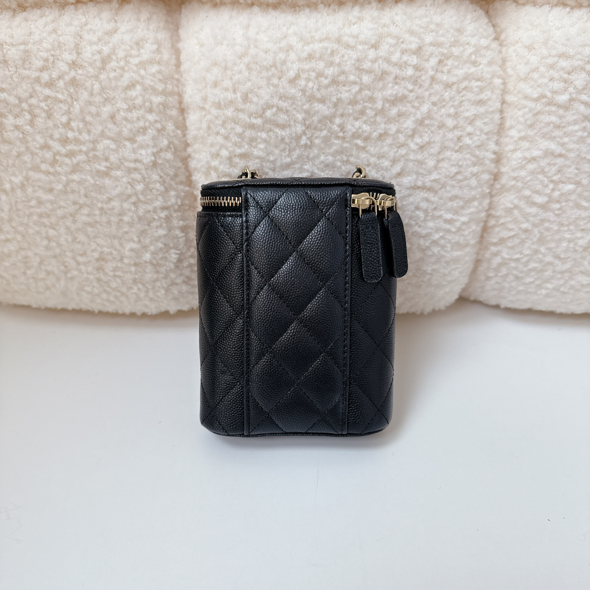 Chanel Vertical Vanity Case with Chain / Black - GHW