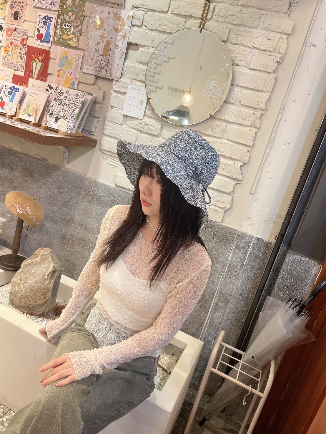 0409隱藏款。MUCHAT打樣款珠鍊蝶結編織帽/休閒帽 (三色)