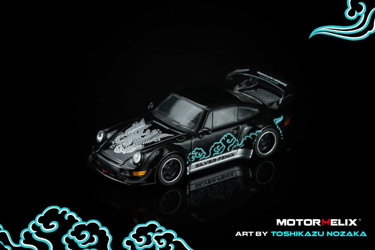 預訂:1/64 Motorhelix RWB 964 Silver-Fenix Black with Magnetic Air-Cooled Engine (M62102 )