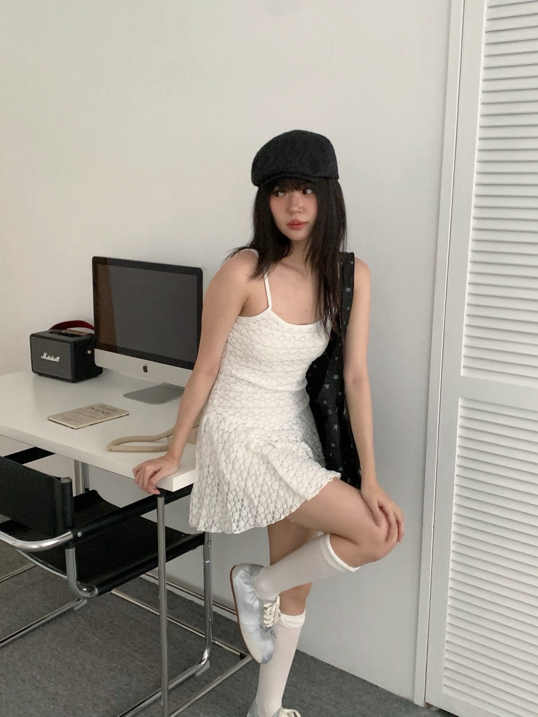 B104甜美蕾絲連身短裙