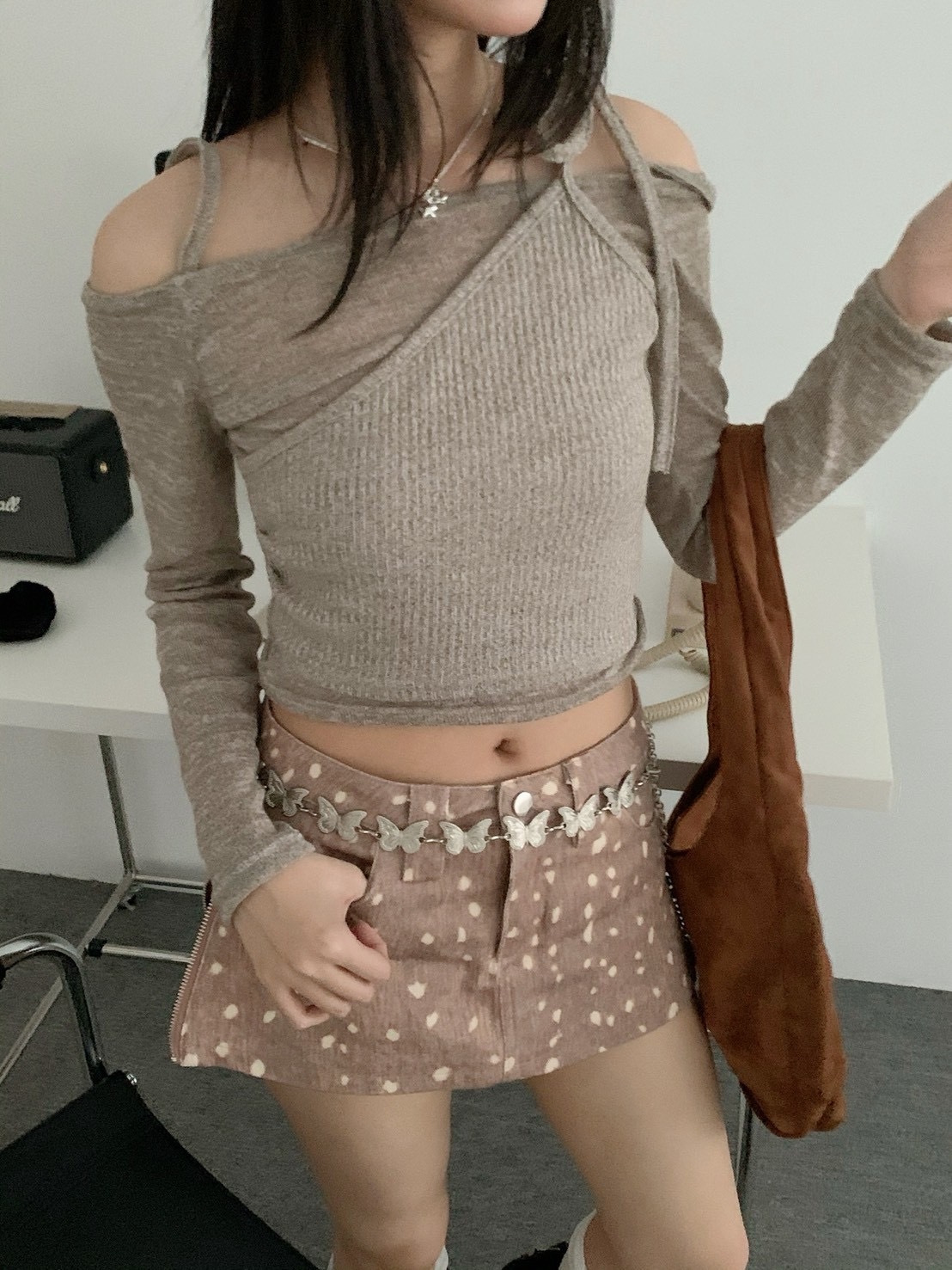 B184氣質假兩件設計感長袖